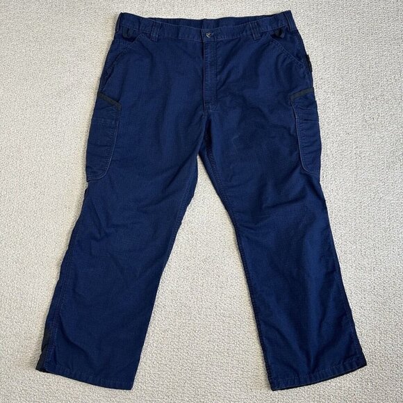 Carhartt Broxton Force Ripstop Utility Cargo Pants Mens 42x30 Navy Blue 103903 - Picture 1 of 12